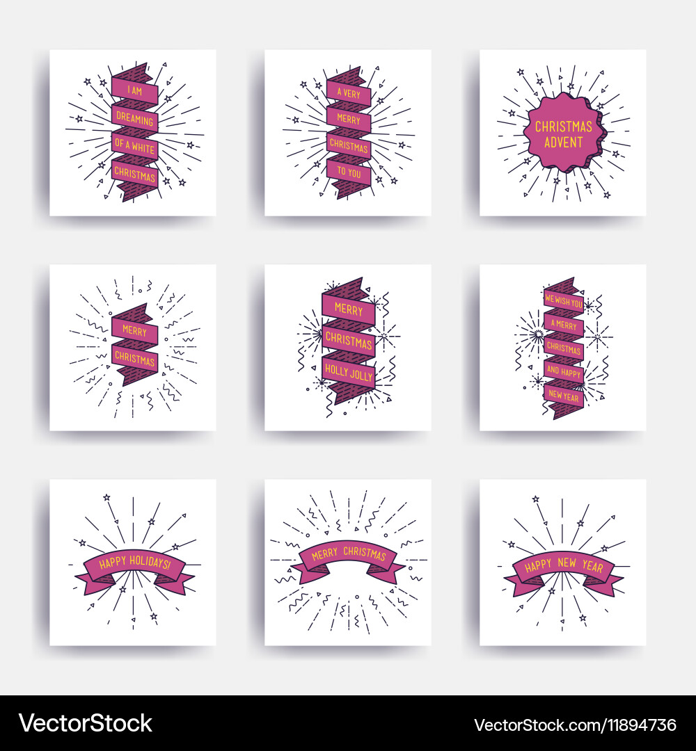 Merry christmas happy new year Vector Image