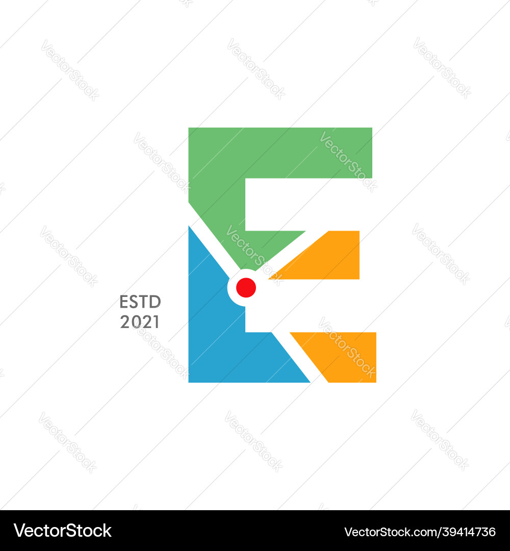 Modern initial e maps Vector Image