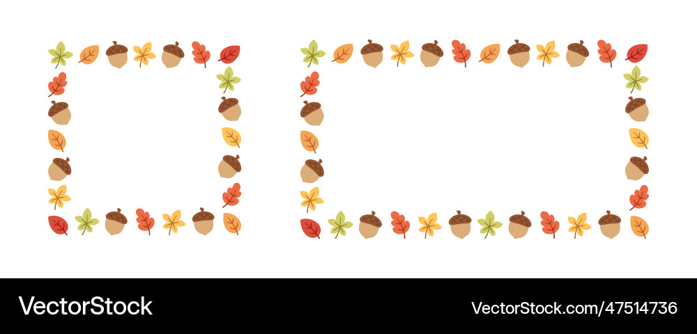 Rectangle and square autumn frame set modern Rectangle and square autumn frame set modern Vector Image