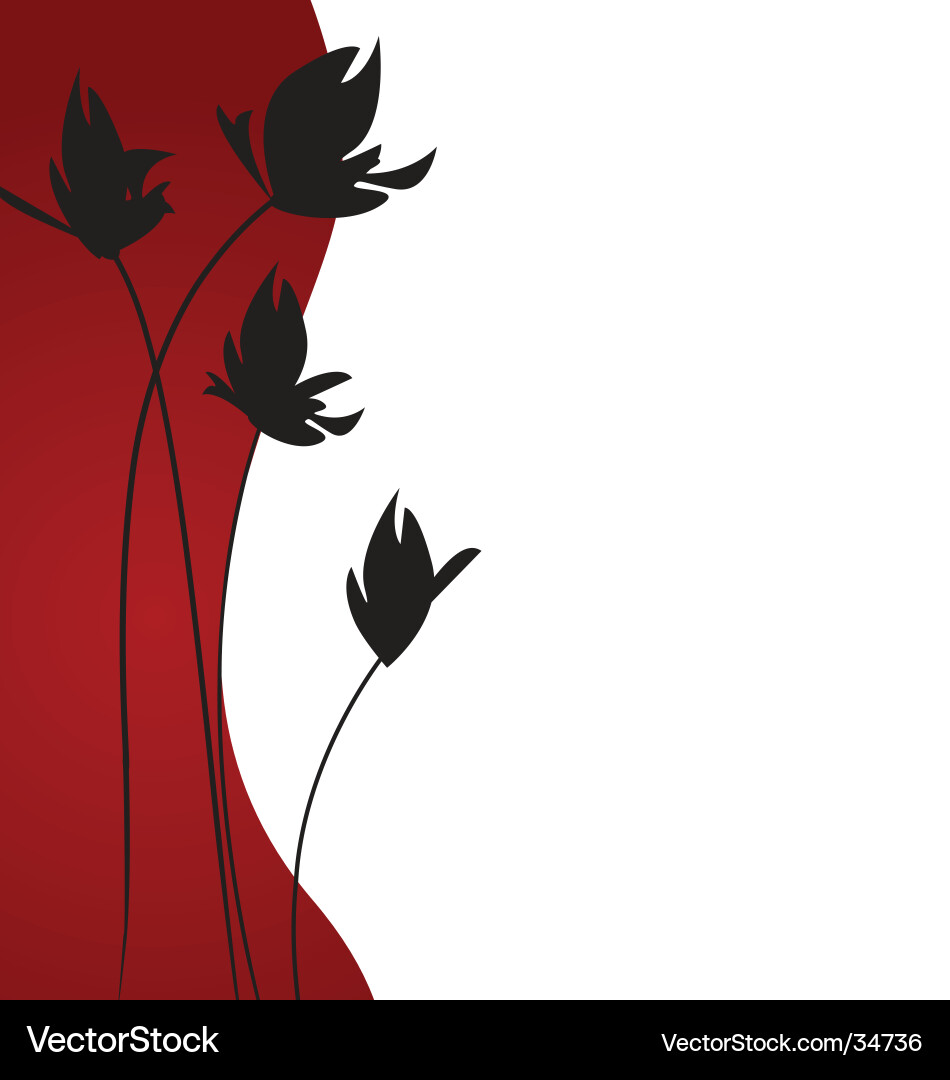 Red Floral Border vector image