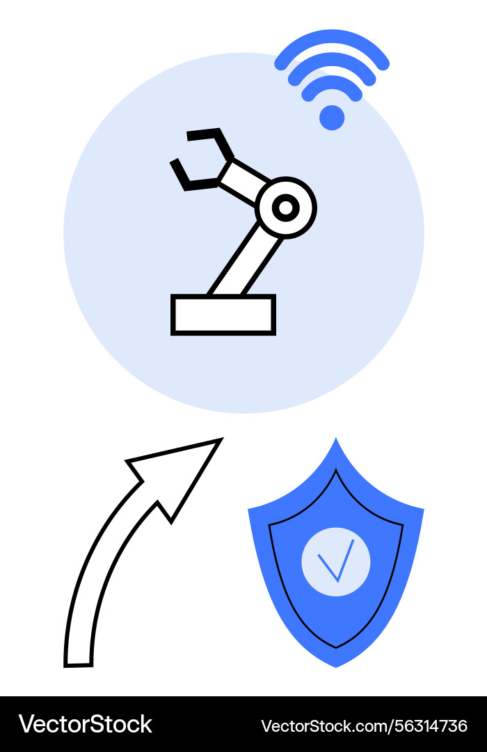 Robotic Arm with Wireless Connection vector image