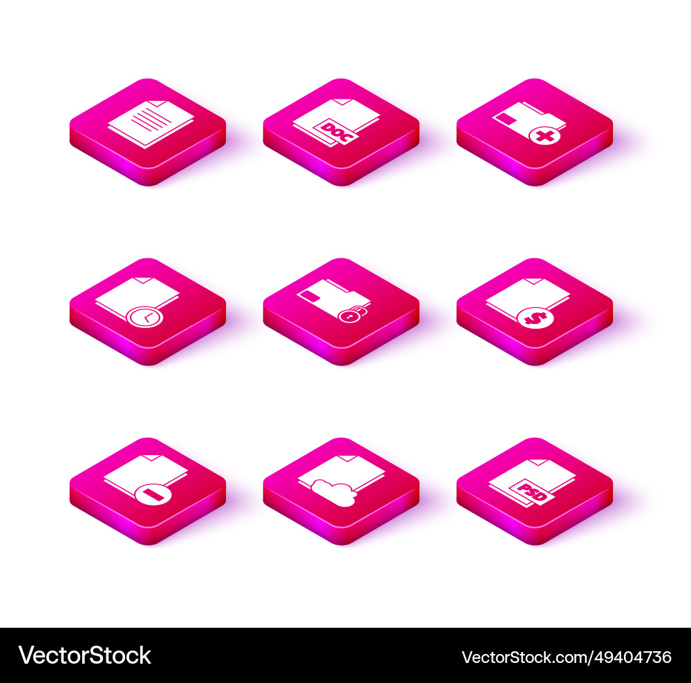 Set document with minus cloud storage text Set document with minus cloud storage text vector image