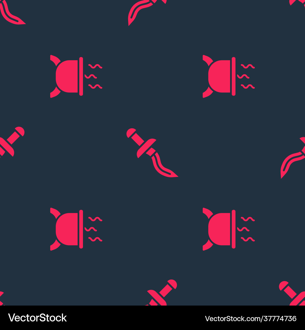 Set witch cauldron and dagger on seamless pattern Set witch cauldron and dagger on seamless pattern vector image