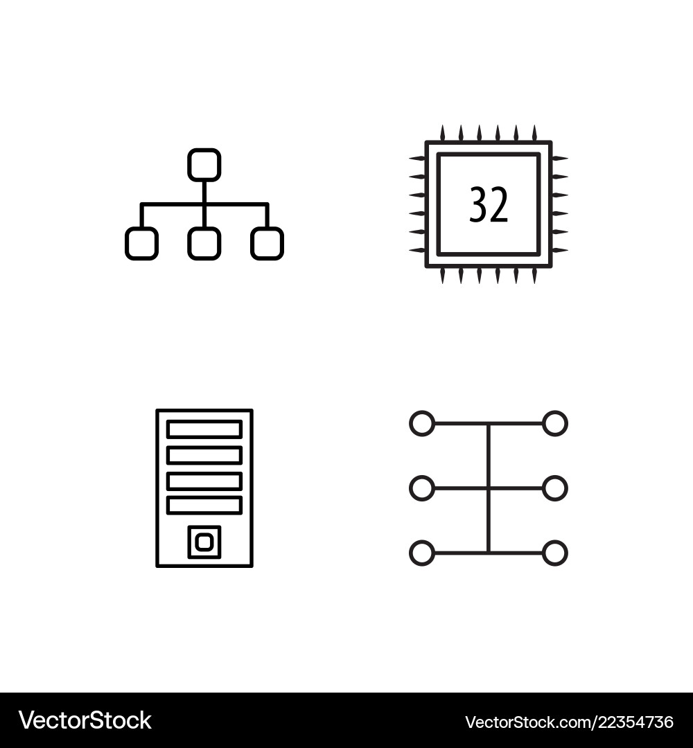 Web simple outlined icons set Web simple outlined icons set vector image