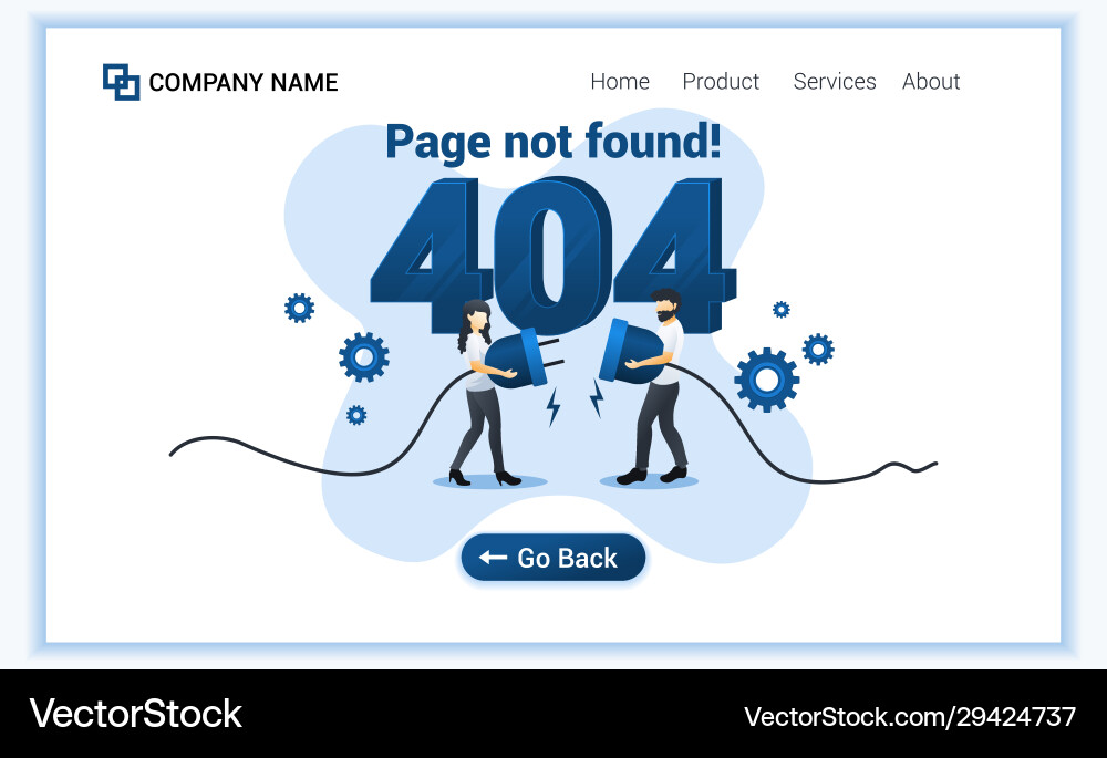 404 error page not found concept with a man Vector Image