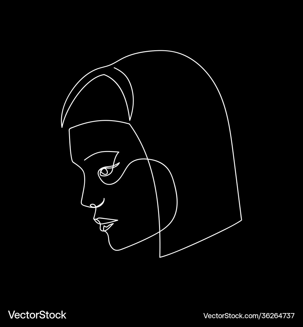 Continuous line abstract face side view Continuous line abstract face side view vector image