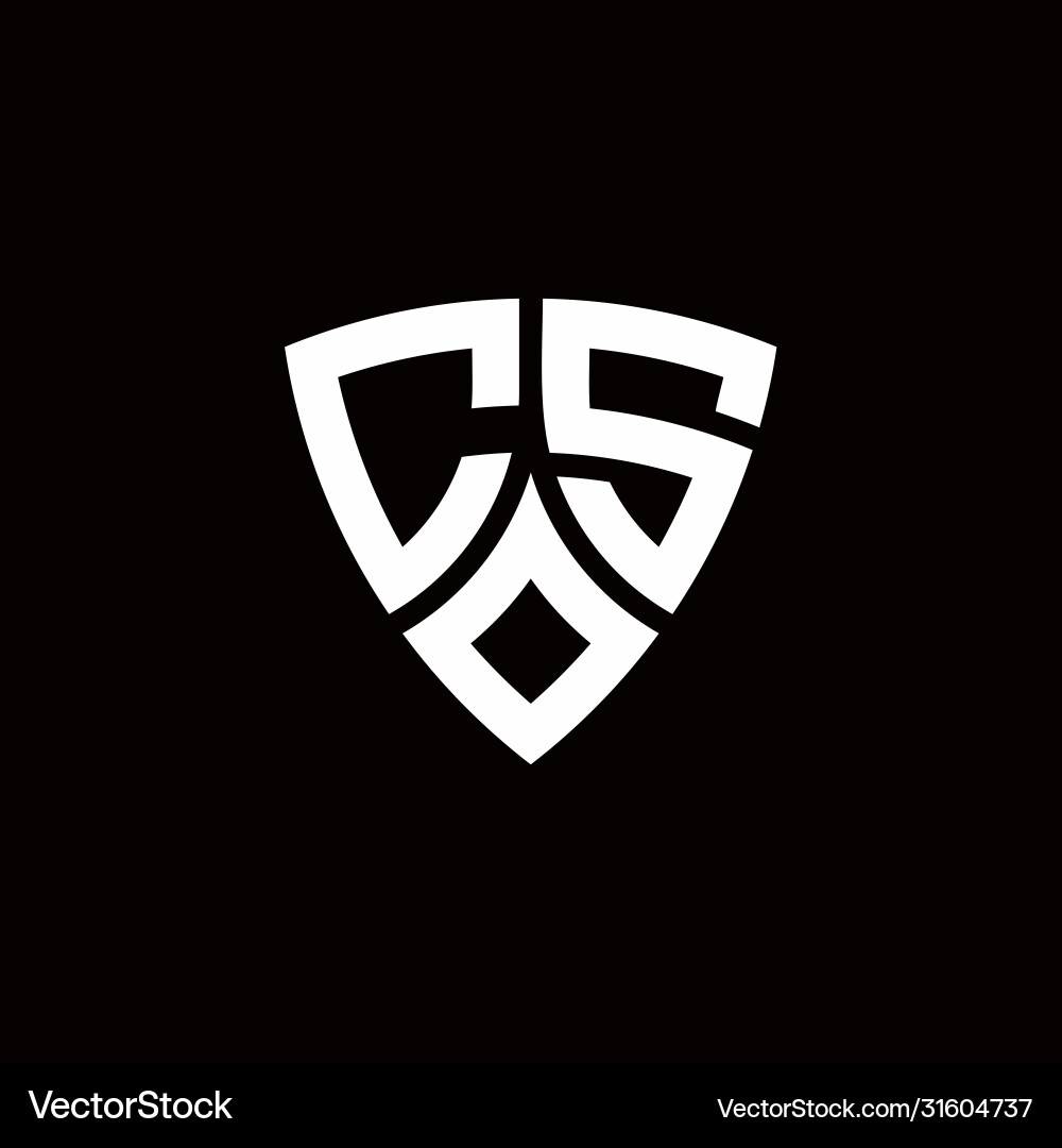 Cs monogram logo with modern shield style design Cs monogram logo with modern shield style design Vector Image