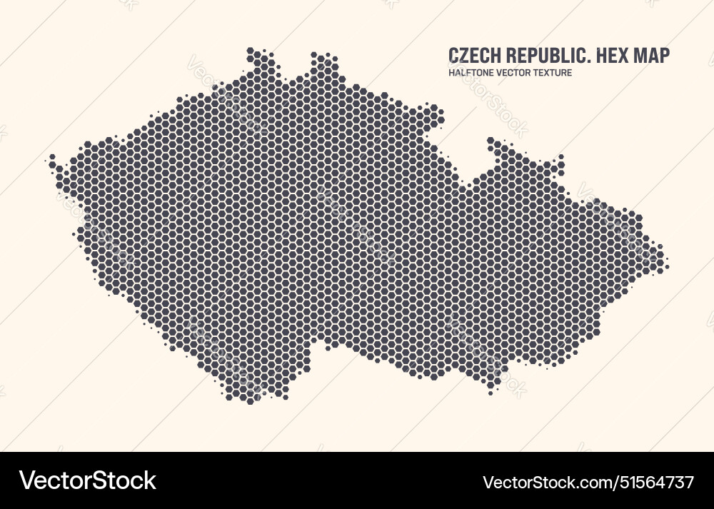 Czech Republic Hexagonal Map Pattern vector image
