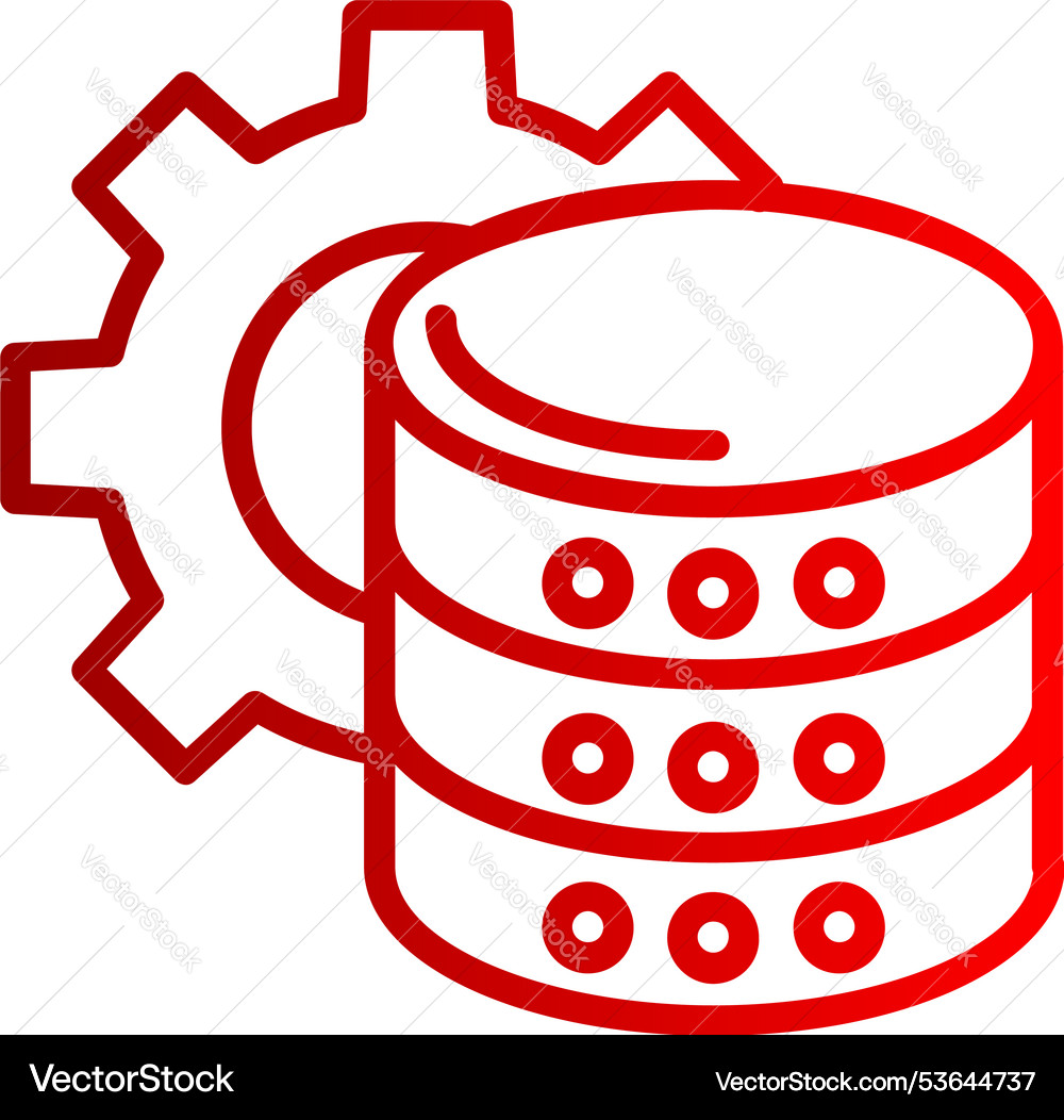 Data management line gradient icon Royalty Free Vector Image