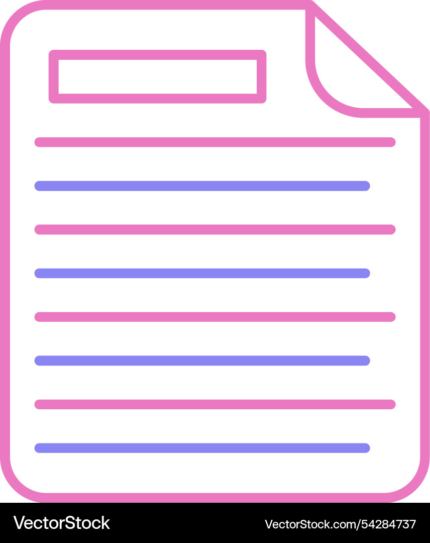 Document line two colour icon Vector Image