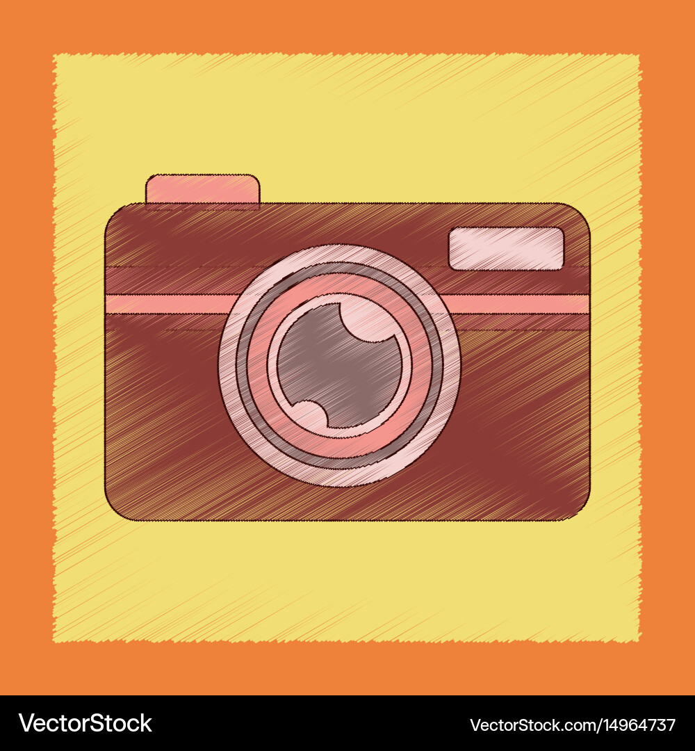 Flat shading style icon camera Vector Image