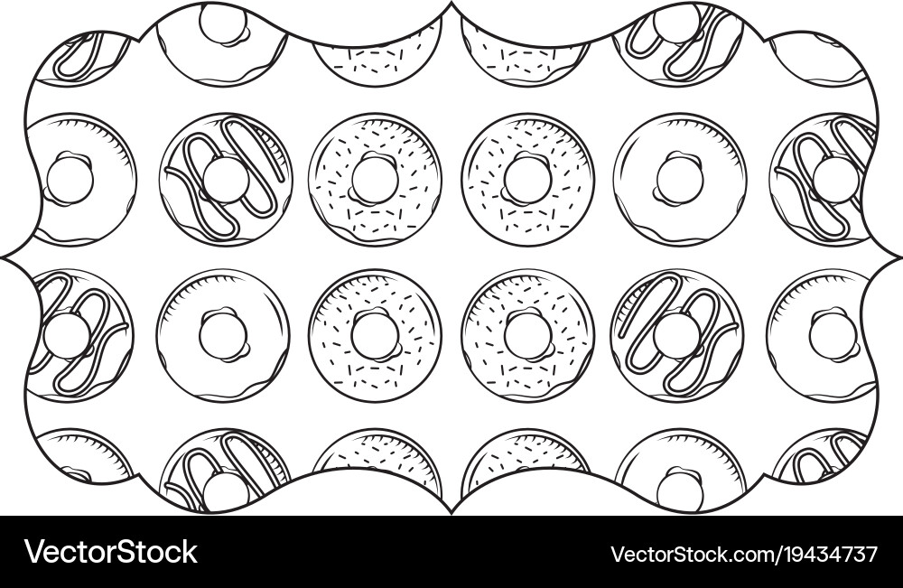 Frame with donuts pattern background Vector Image
