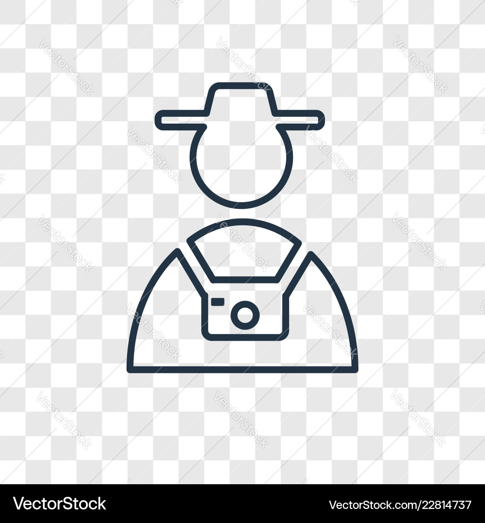 Guide concept linear icon isolated on transparent Guide concept linear icon isolated on transparent vector image