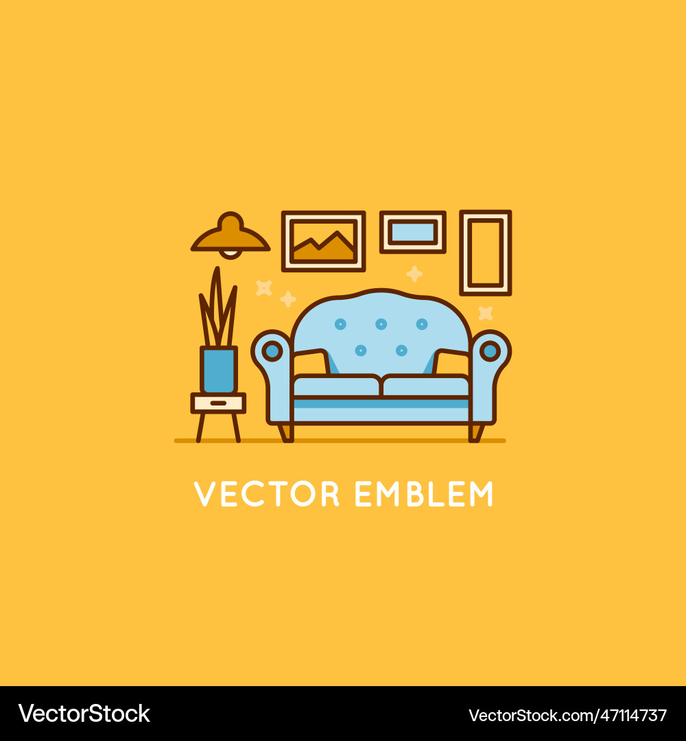 Interior design concept - furniture and home Interior design concept - furniture and home vector image