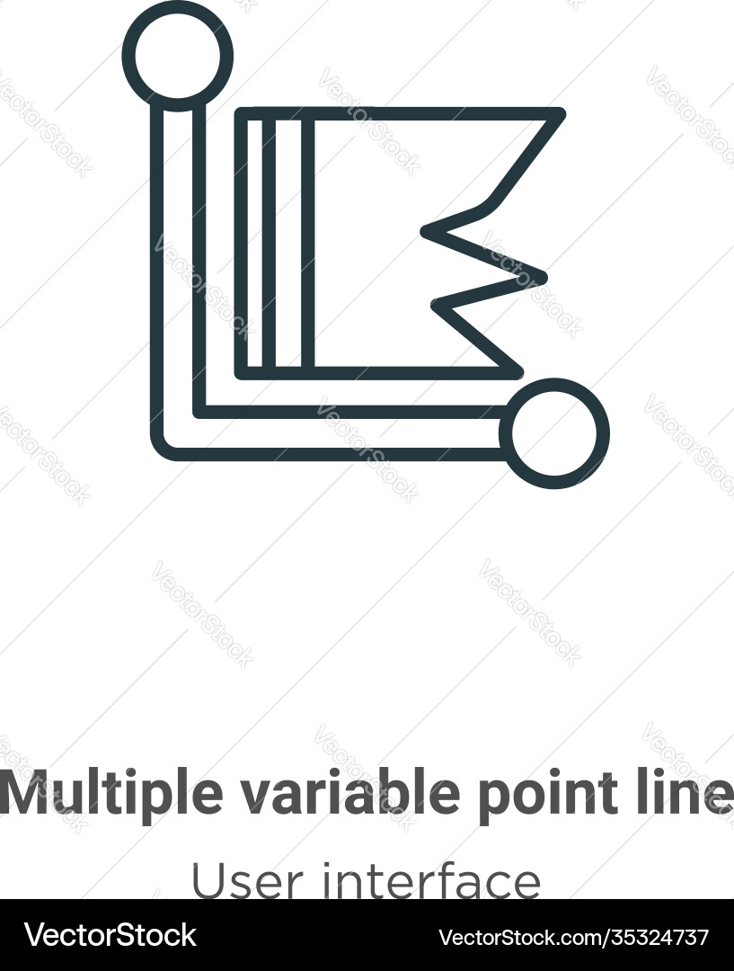 Multiple variable point line outline icon thin vector image