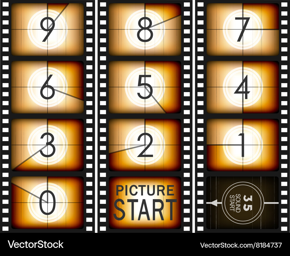 Old Mowie Countdown - Number Sequence vector image