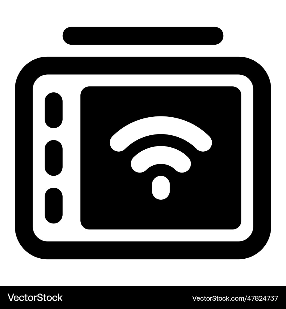 Portable tablet running on a wireless network Vector Image