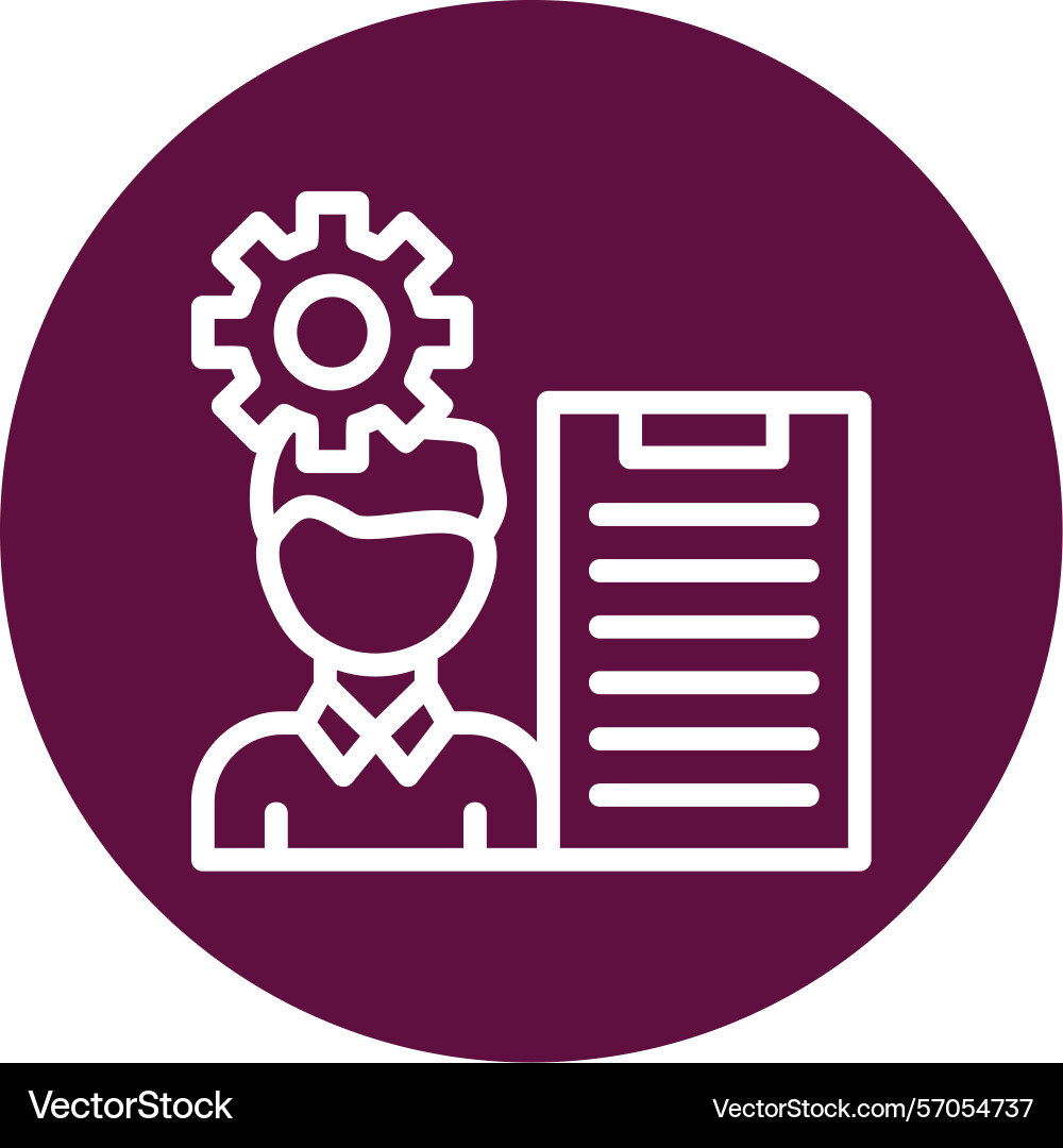 Project manager line circle style icon design Vector Image