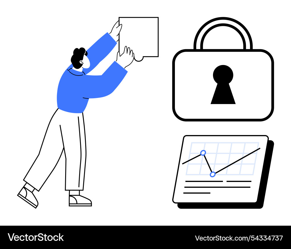 Secure data handling analyzing graphs and ensuring Secure data handling analyzing graphs and ensuring vector image