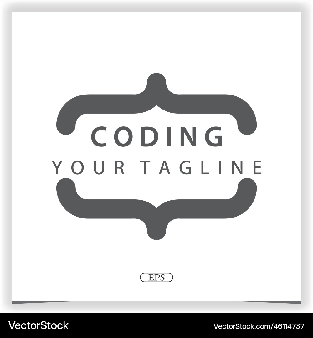Simple coding or programmer logo premium elegant Simple coding or programmer logo premium elegant vector image