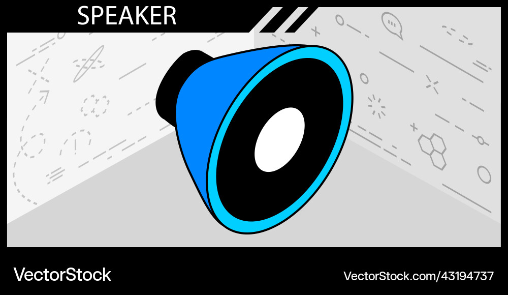 Speaker isometric design icon web 3d colorful Speaker isometric design icon web 3d colorful vector image