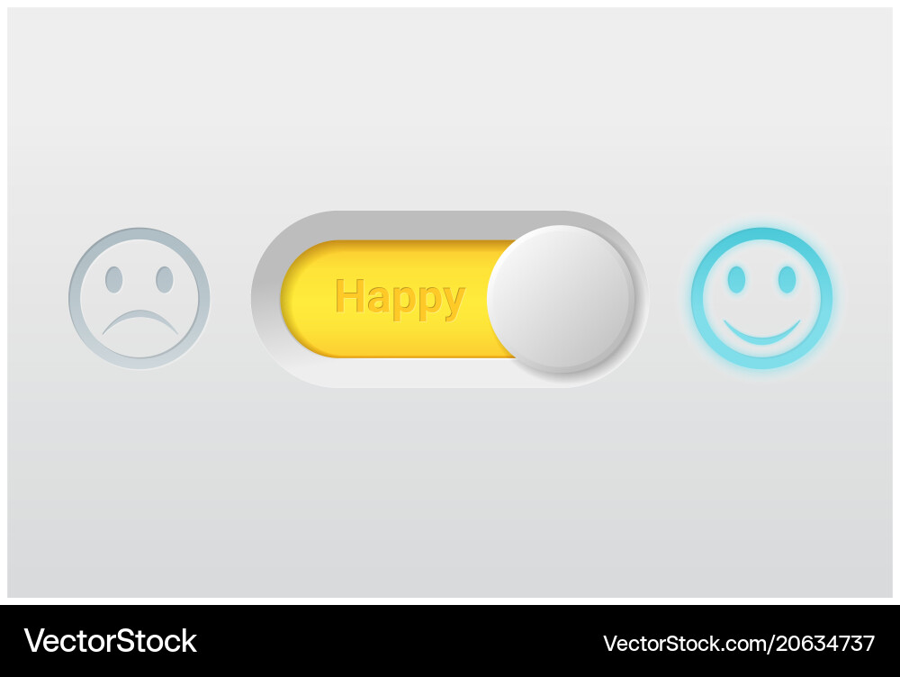 Switch control turn on represent happy emotion Vector Image