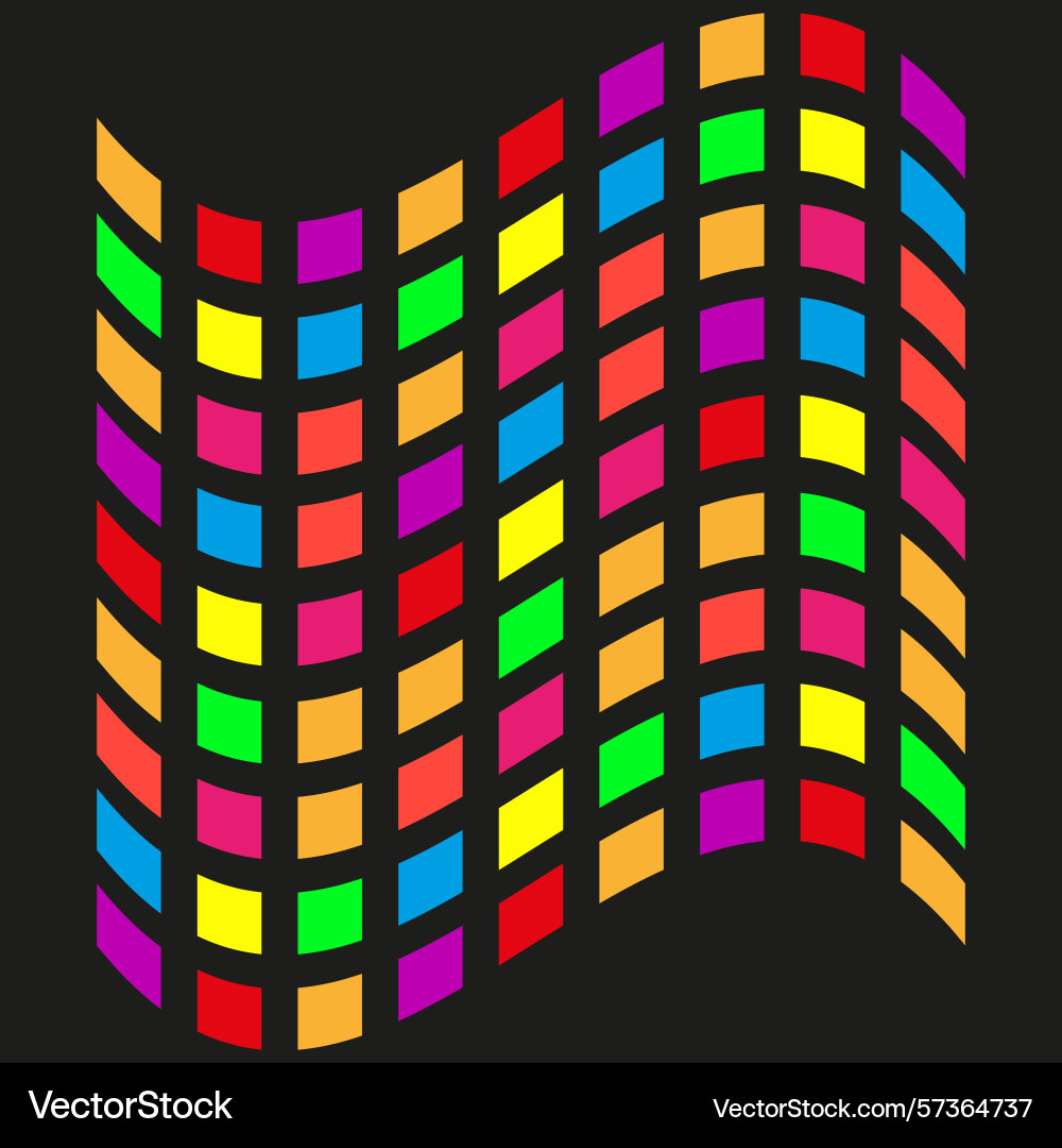 Wavy square grid colorful pattern background Wavy square grid colorful pattern background vector image