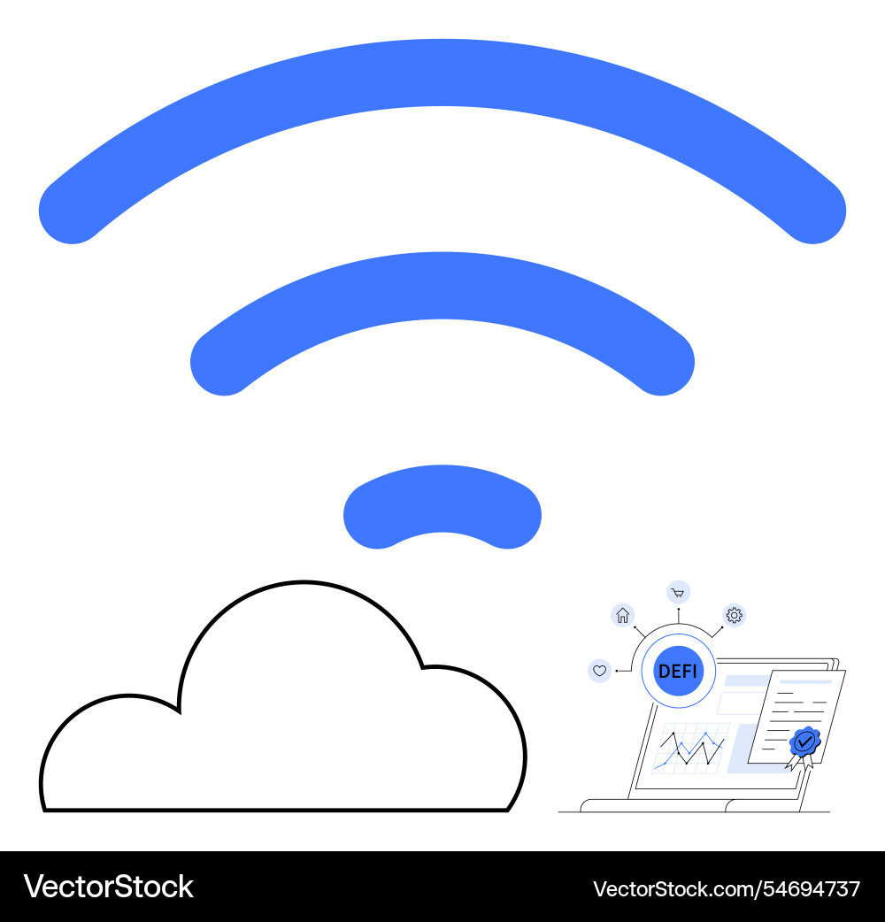 Wireless internet connection with cloud computing Wireless internet connection with cloud computing vector image