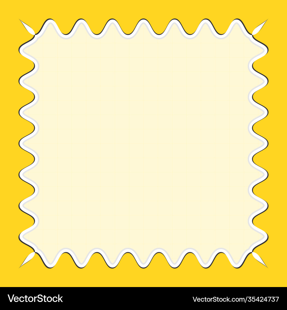 Yellow wavy shape pattern blank background vector image