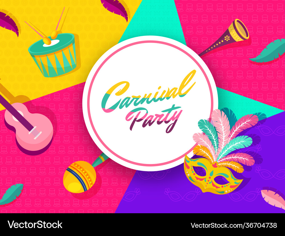 Carnival party font in circular frame Carnival party font in circular frame vector image