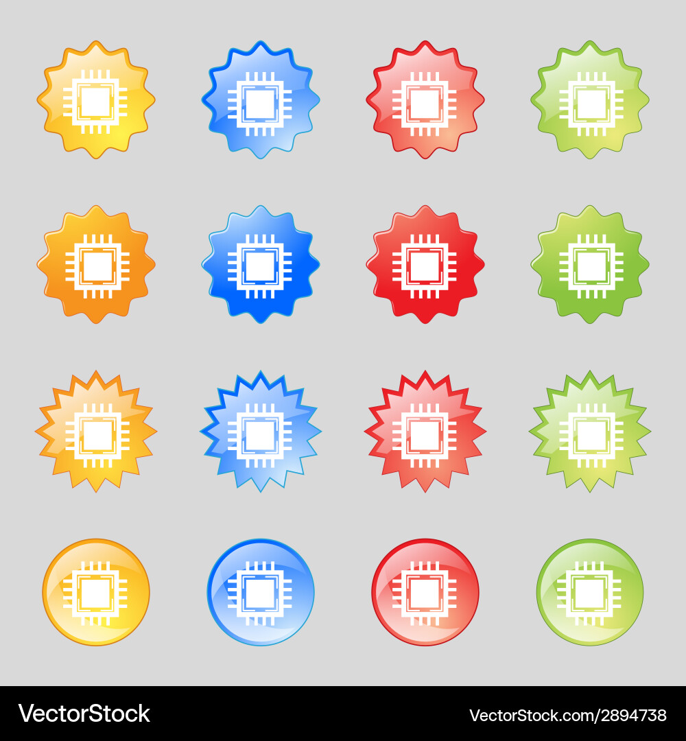 Central processing unit icon technology scheme Vector Image