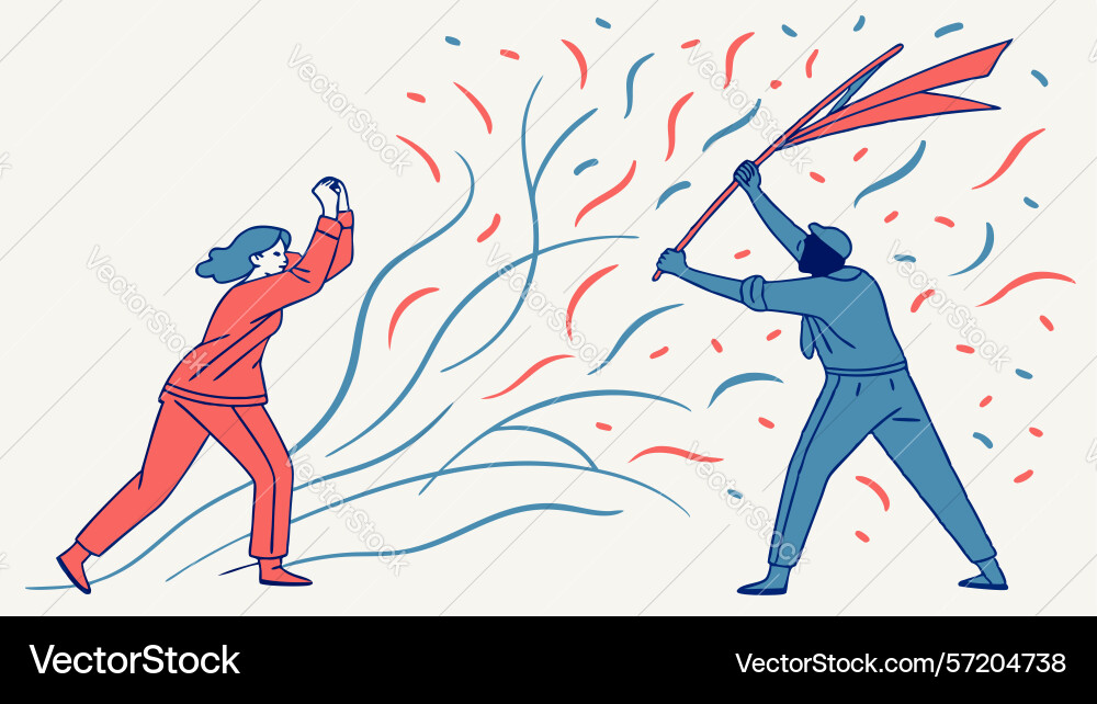 Collaborative figures with dynamic flags Vector Image