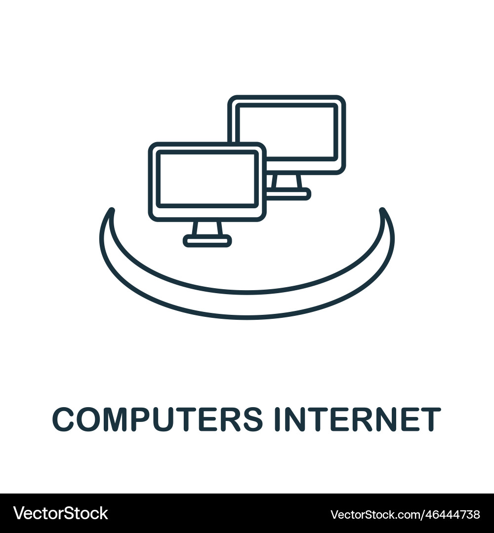 Computers intranet line icon element sign from Vector Image