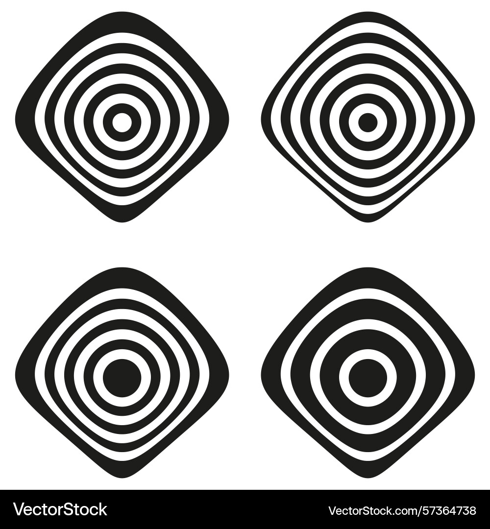 Concentric circle patterns target ring shapes Concentric circle patterns target ring shapes vector image