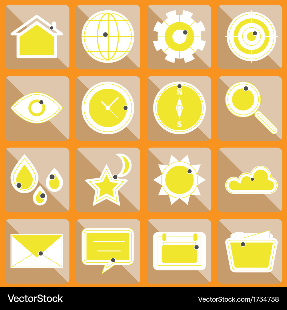 Design useful web icons on button Vector Image