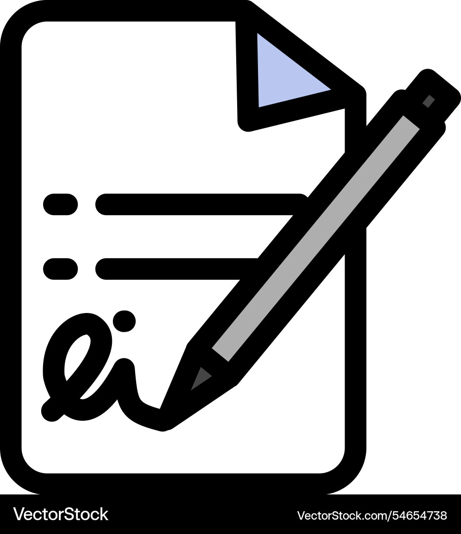 Document with written text bullet points vector image