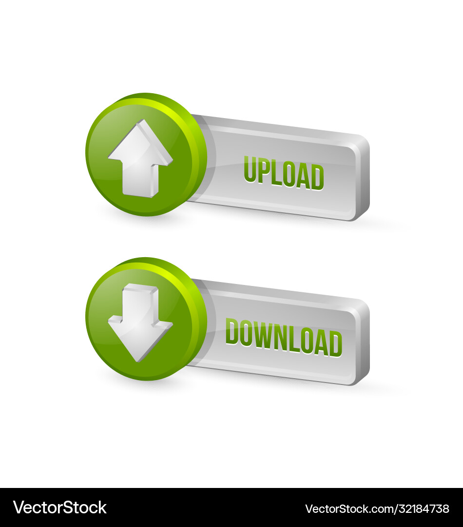 Download and upload buttons Download and upload buttons vector image