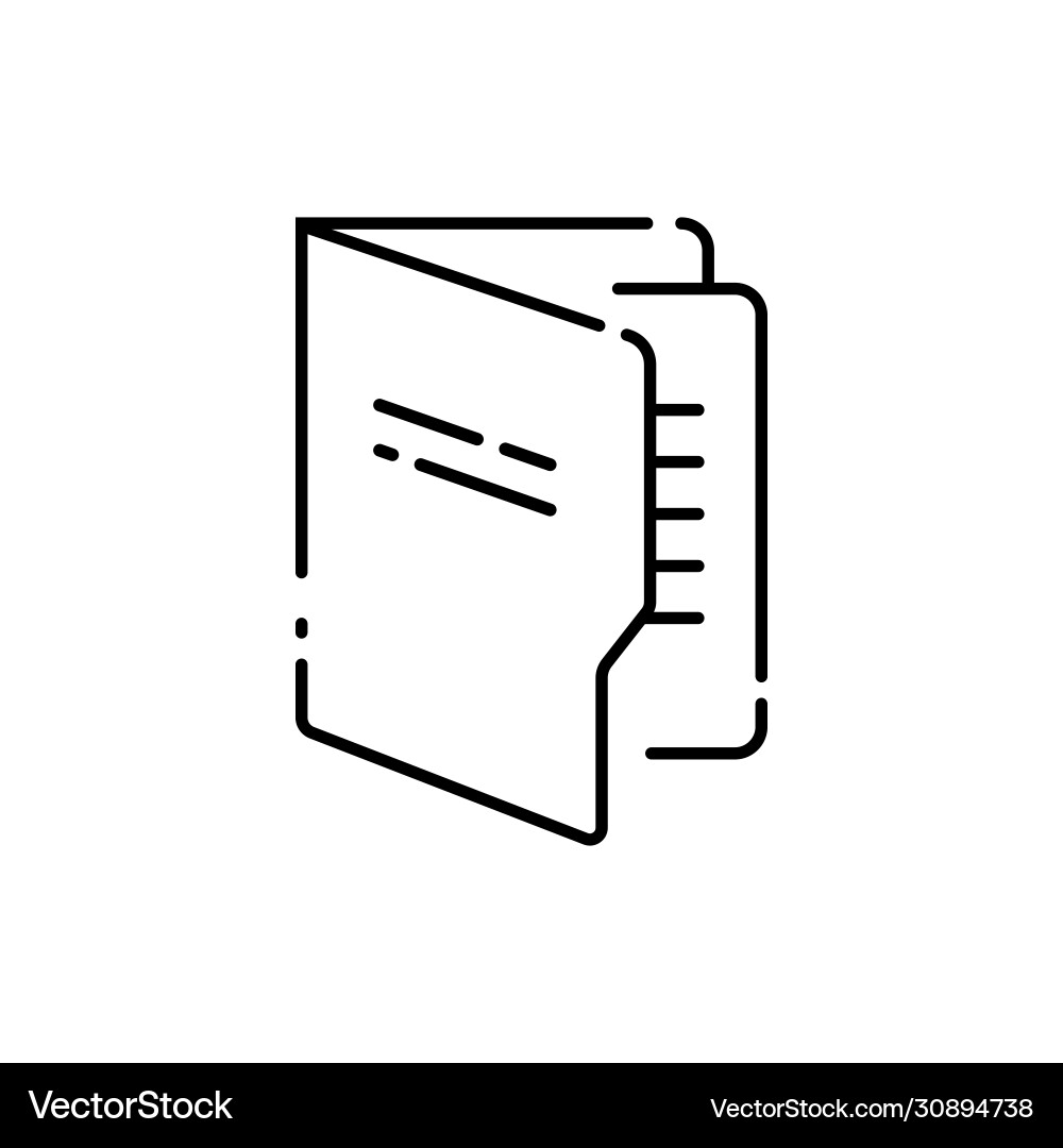 Folder document icon line in black simple design Folder document icon line in black simple design vector image