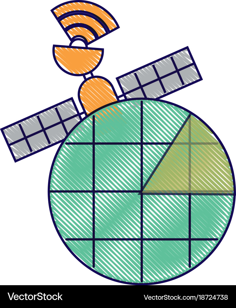 Gps navigation screen pointer map satellite vector image