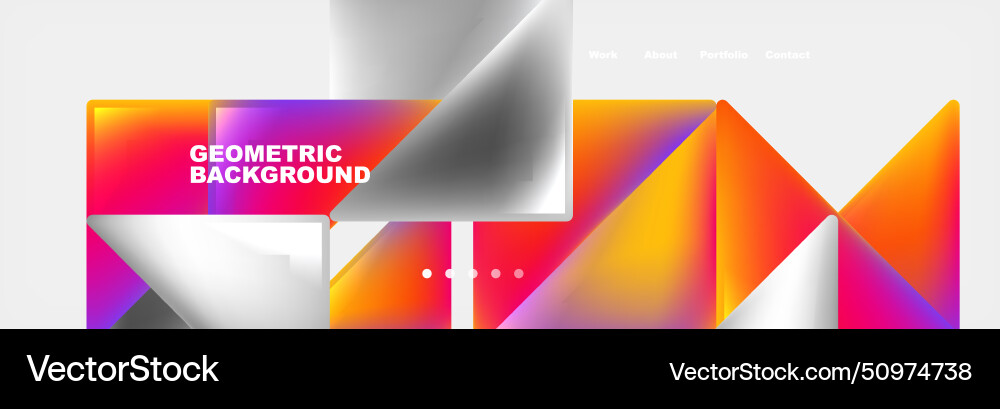 Gradient triangles composition with bright fluid Vector Image