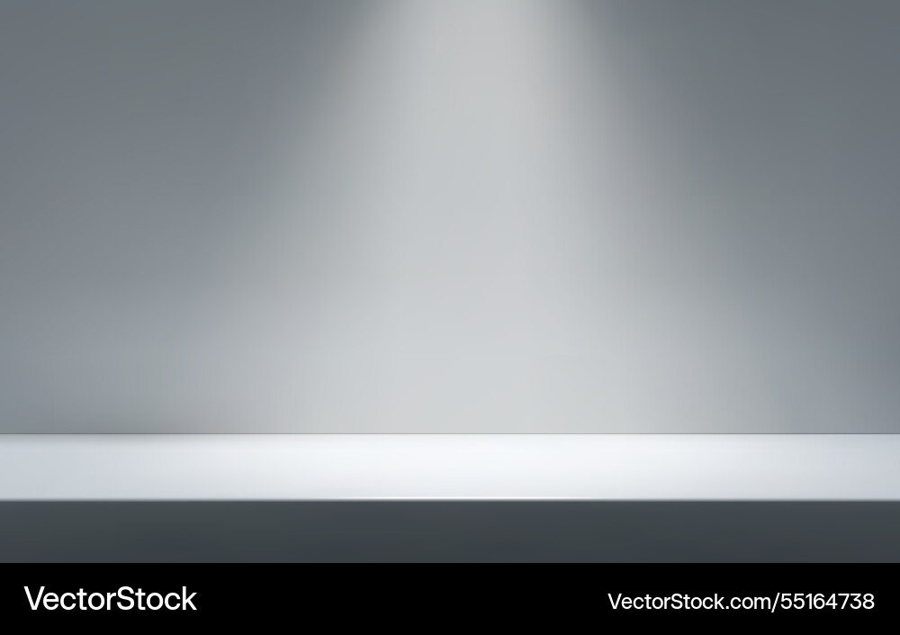 Gray room with table surface product presentation Vector Image