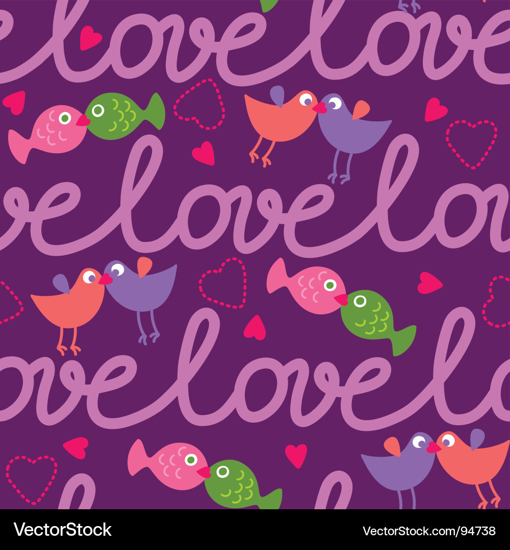 Heart Seamless Love Pattern Vector Image