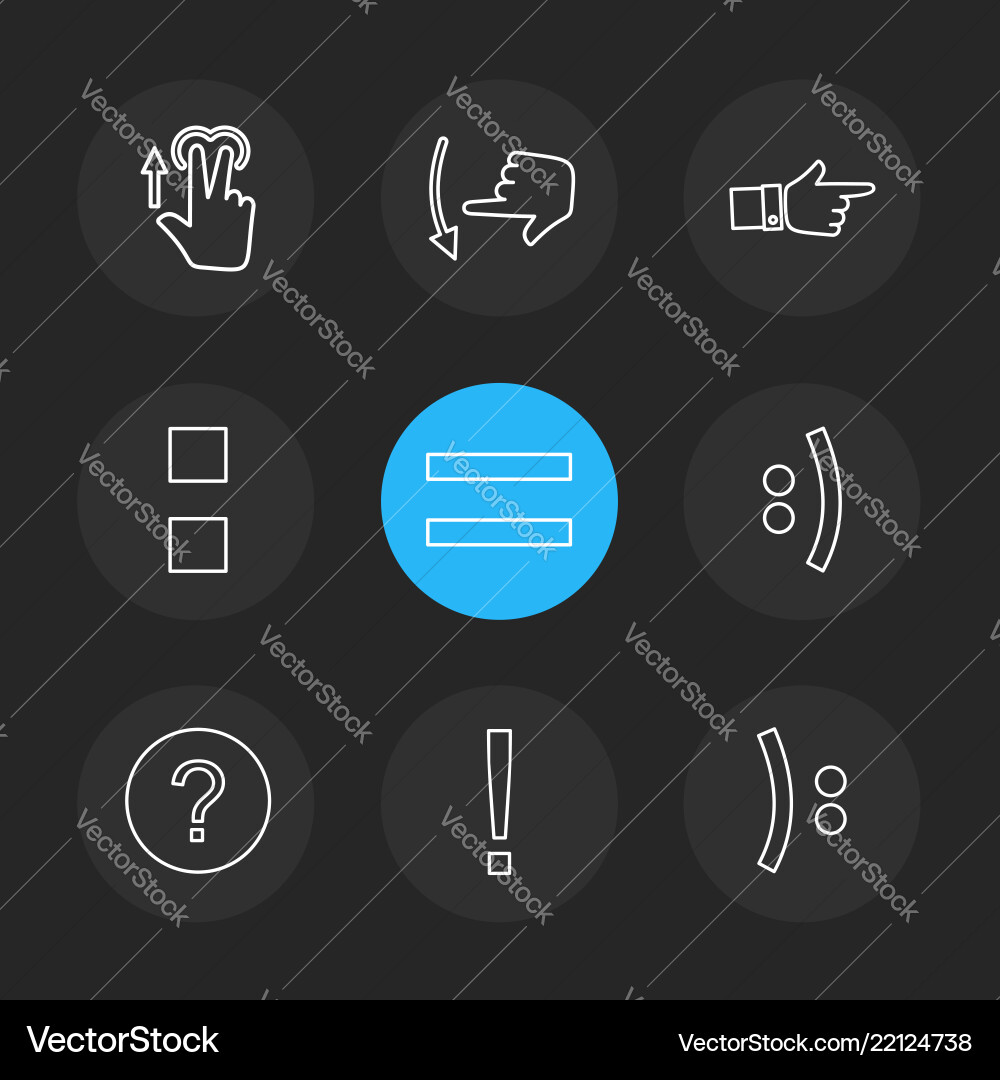 Maths emoji equals hands pointer arrows vector image