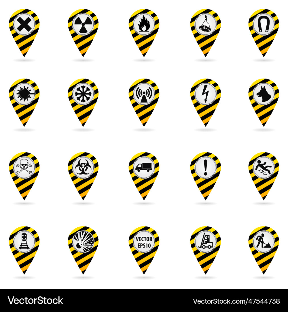 Safety Pointer Set - Location Symbols vector image