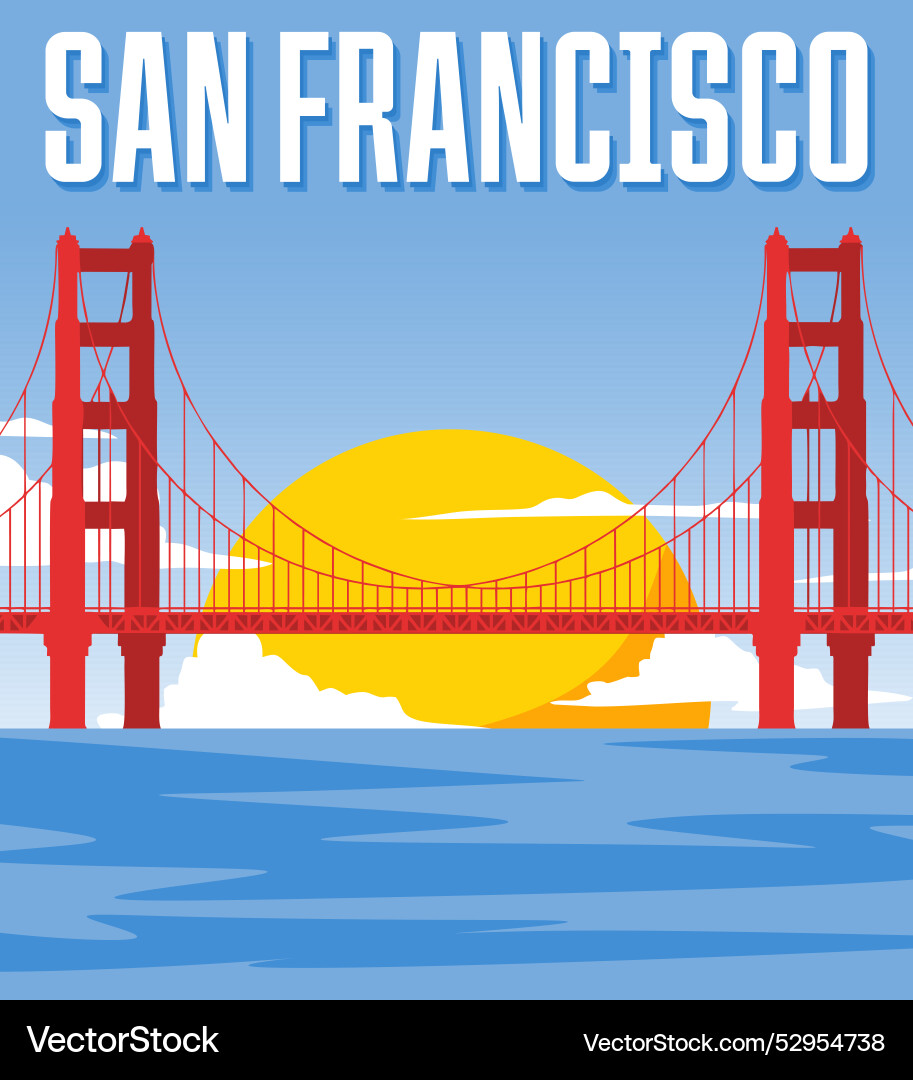 San francisco california mit schönem blauen Himmel San francisco california mit schönem blauen Himmel vektorbild