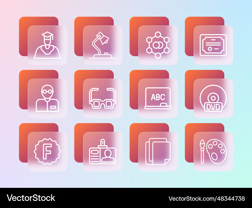 Set line certificate template identification Vector Image