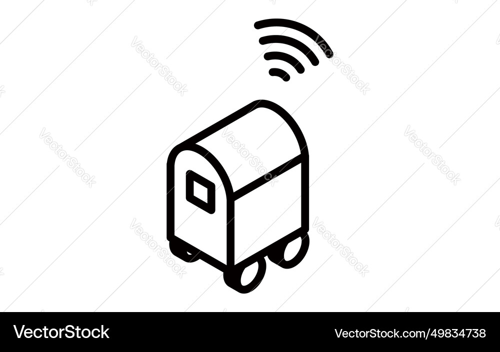 Simple isometric of a delivery robot Simple isometric of a delivery robot Vector Image