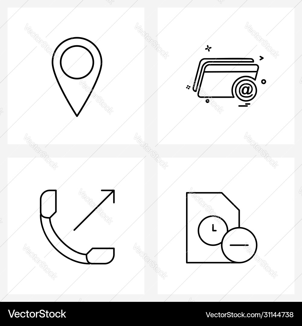 Simple set 4 line icons such as gps Vector Image