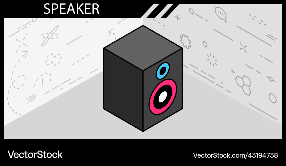 Speaker isometric design icon web 3d colorful Speaker isometric design icon web 3d colorful vector image