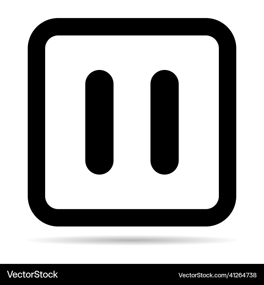 Stop and pause icon with shadow interface media vector image